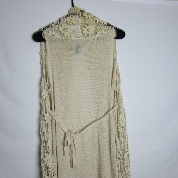 i jeans by Buffalo Tan Floral Knit Shawl Cardigan Tunic Festival - Picture 6 of 6